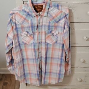 Red Camel plaid button up shirt